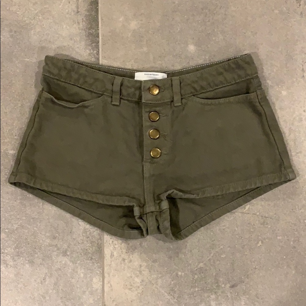 American Apparel Front Button Denim Shorts